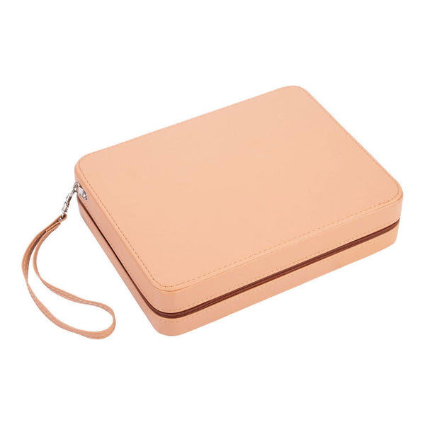 Backgammon reisspel met rits - beige