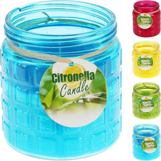 Citronella kaars in glazen pot assorti