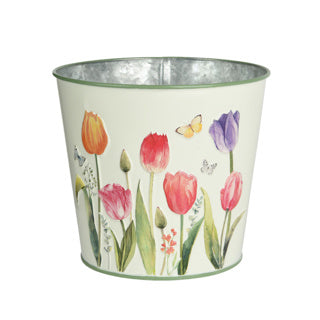 Bloempot zink buiten dia 13,3 cm h 11,5 cm | 4 stuks