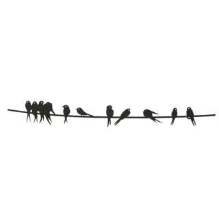 Muurdeco vogels ijzer buiten 60 cm | 4 stuks