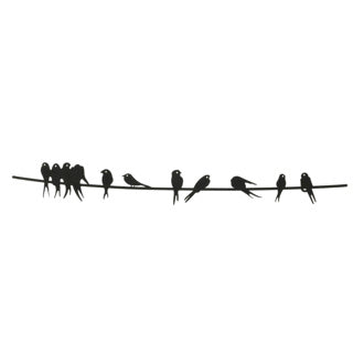 Deco muur ijzer buiten vogels | 2 stuks