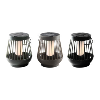 Lantaarn lines vlam 13cmx15cm solar 3 assorti | 3 stuks