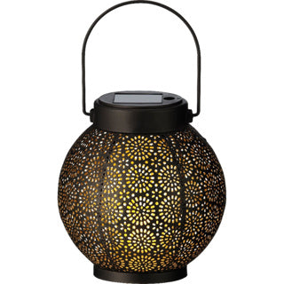 Solarlantaarn metaal zwart goud 14 cm doorsnee