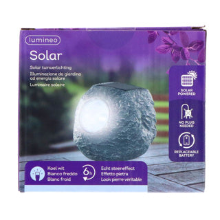 Kaemingk solarlamp steen grijs polyresin