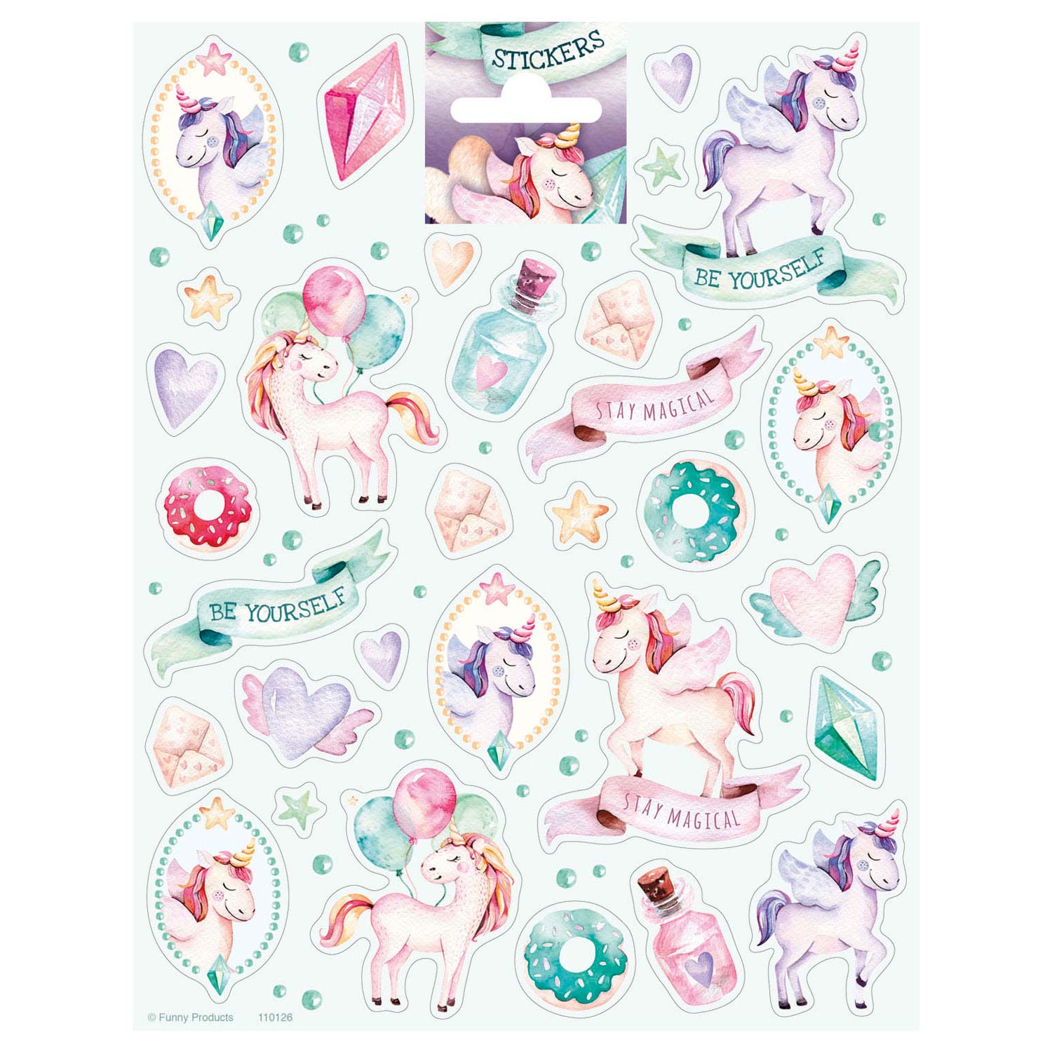 Stickervel eenhoorn