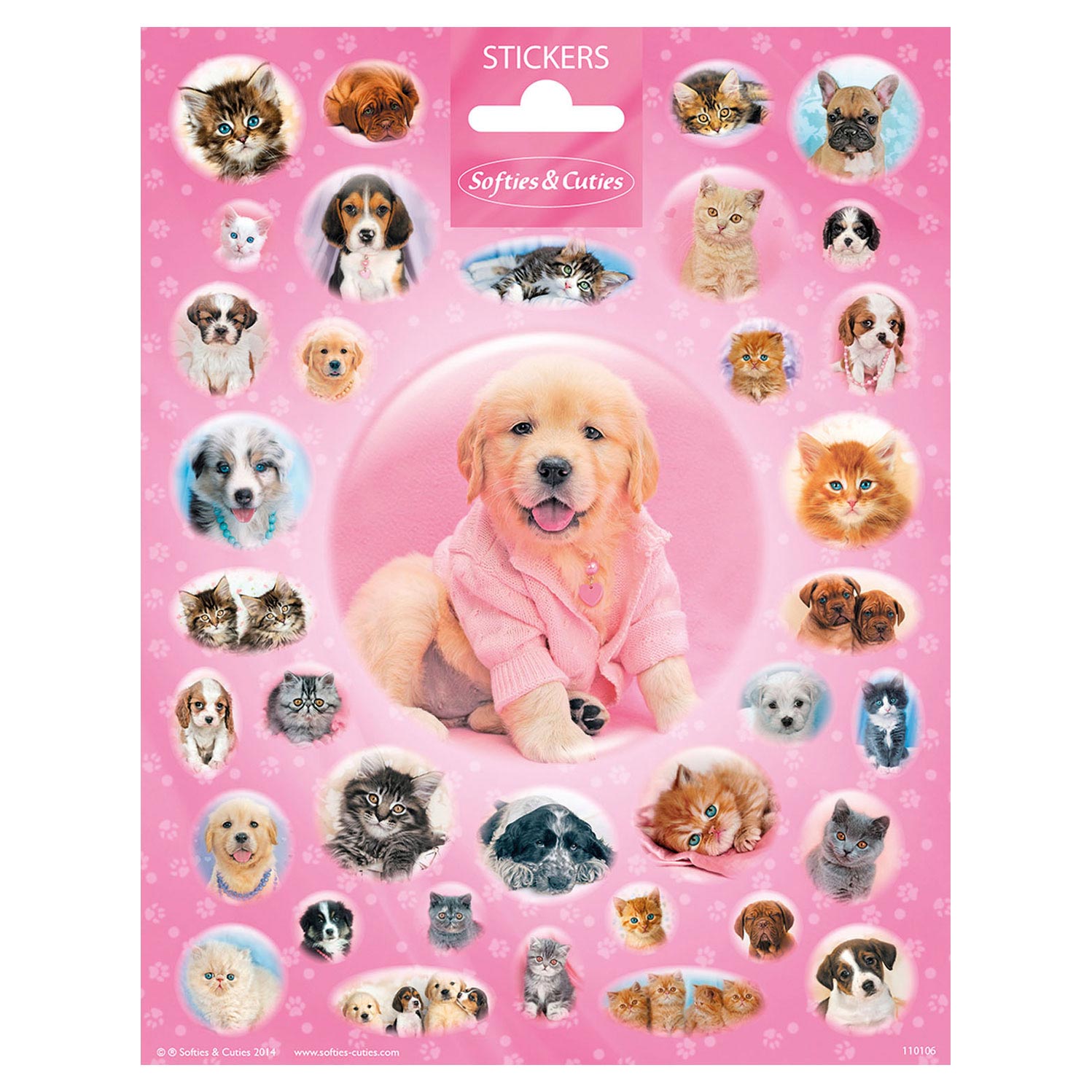 Totum stickervel schattige puppy's en kittens