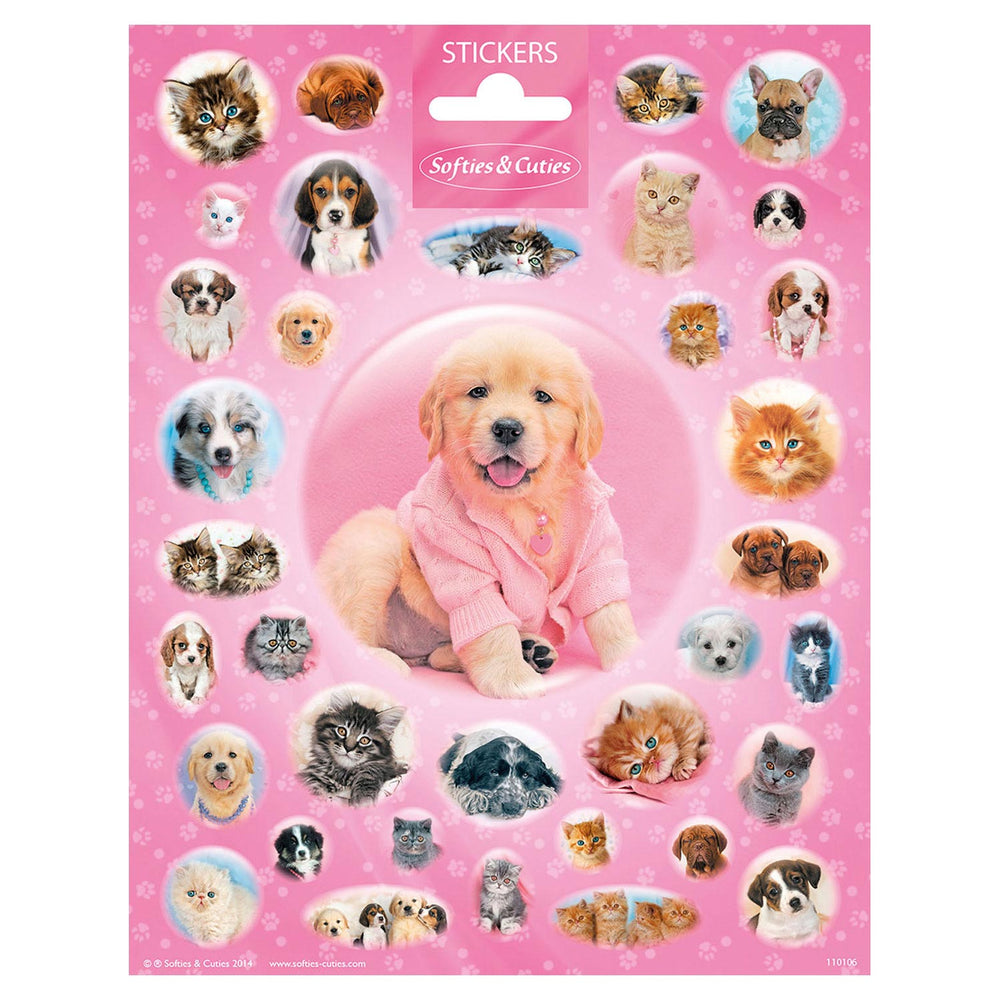 Totum stickervel schattige puppy's en kittens