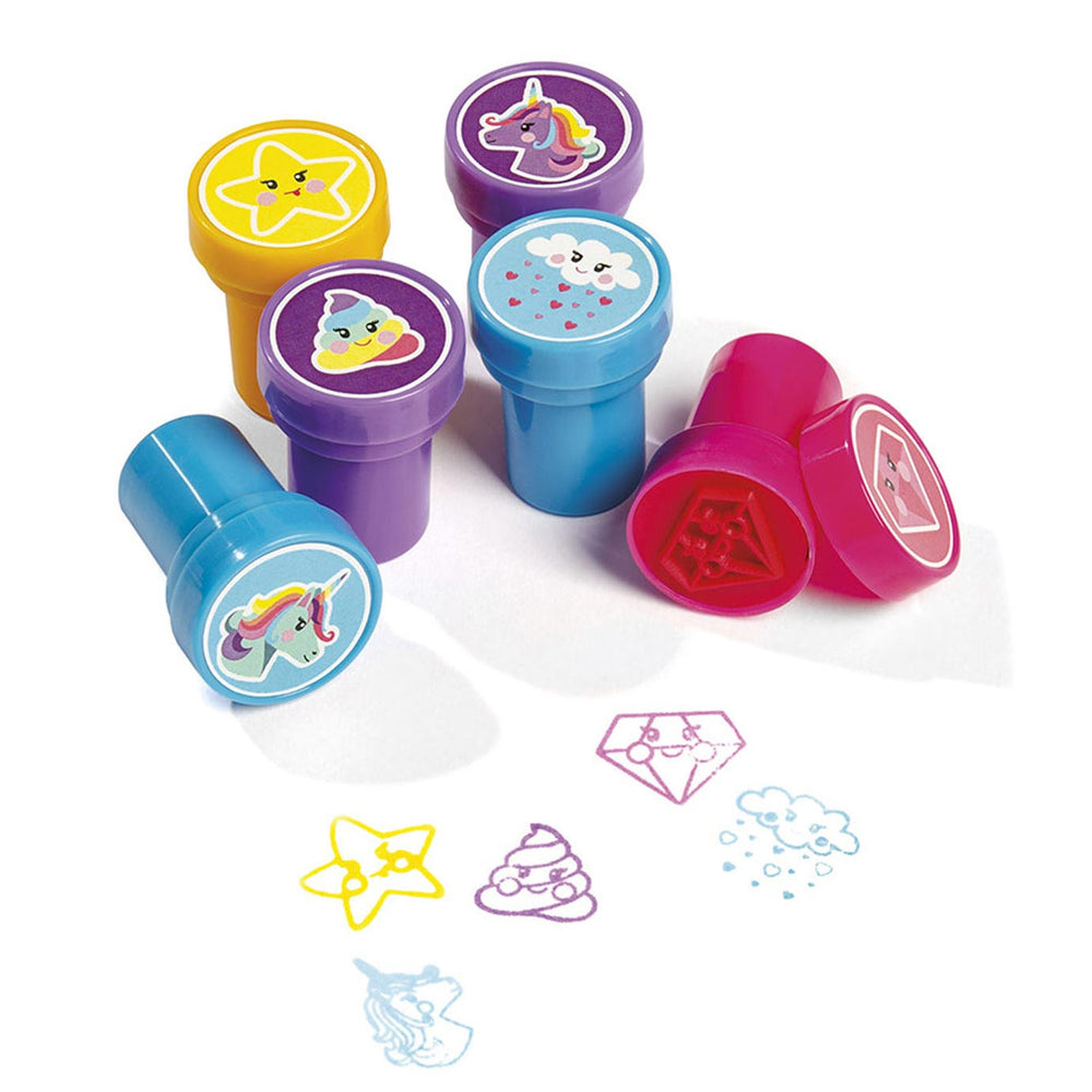 Totum stempels unicorn junior 12 stuks zelfinktend - creatief speelgoed junior meisjes vanaf 3 jaar - stempelen knutselen kaarten maken cadeau tip