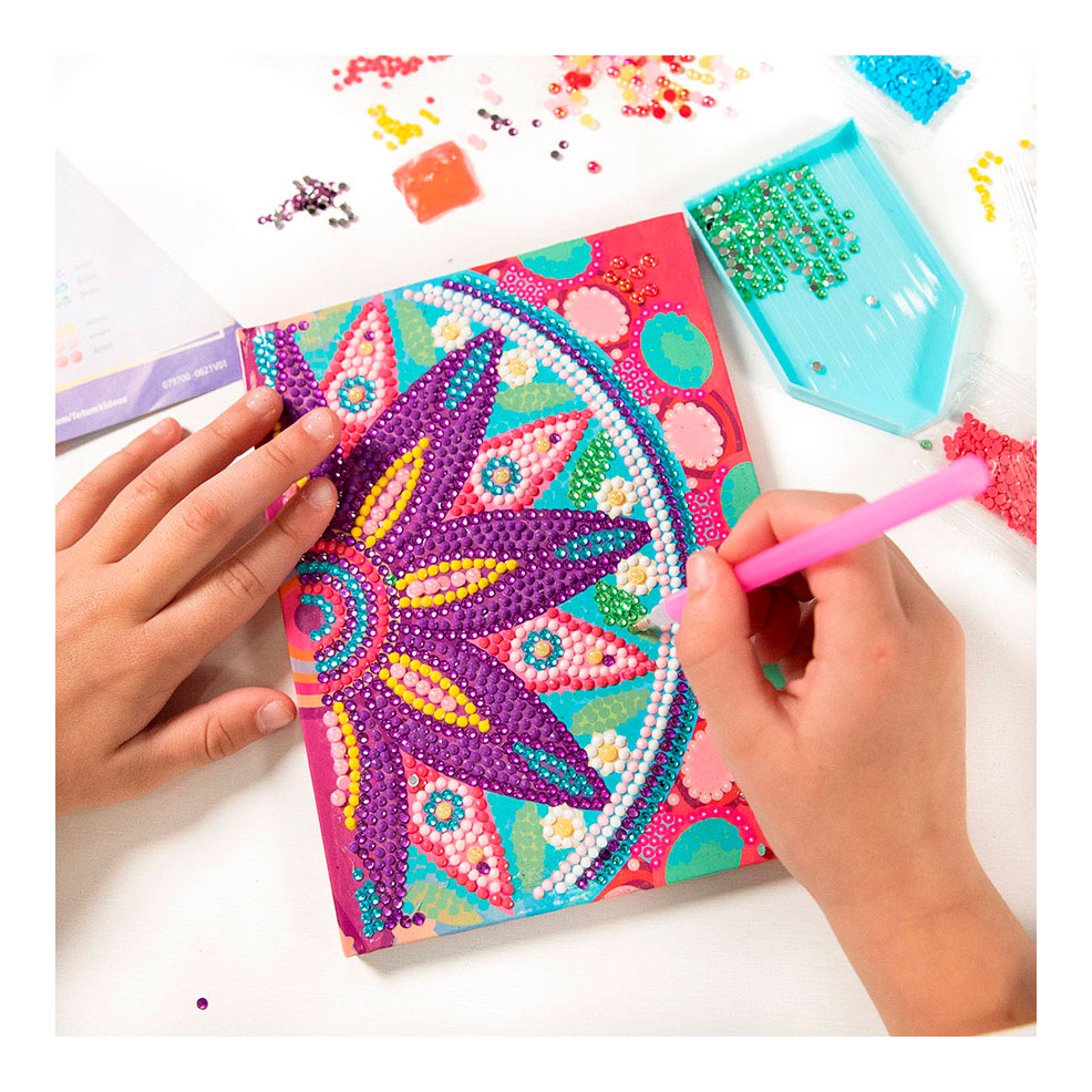 Totum diamant schilderij dagboek - bloemenmandala roze