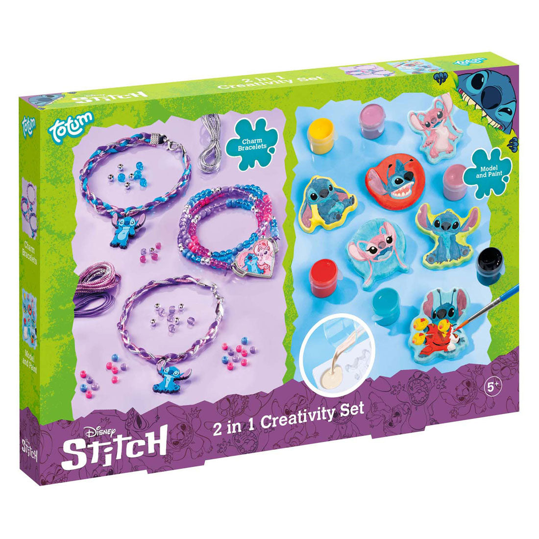 Creatieve knutselgroep totum 2in1 stitch armbanden maken en gips gieten knustelset