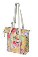 Basil Bloom Field fietsshopper, geel, gerecycled PET, waterdichte, verstelbare schouderriem