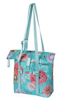Basil Bloom Field fietsshopper, gerecycled PET, waterdicht, verstelbare schouderriem, laptopvak, 15-20L, hemelsblauw