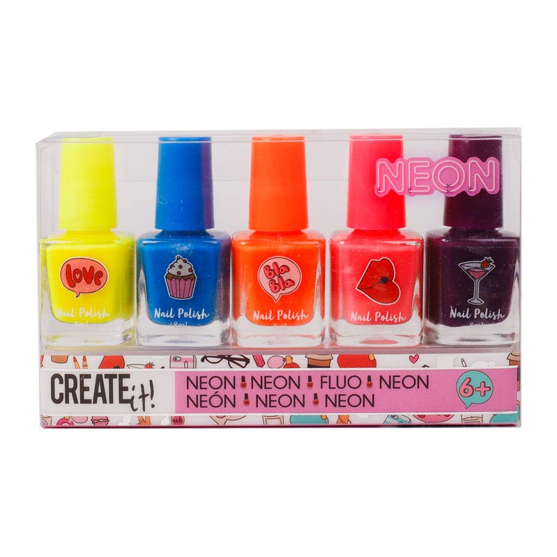 Creëer het! Beauty Nagellak Neon, 5st.