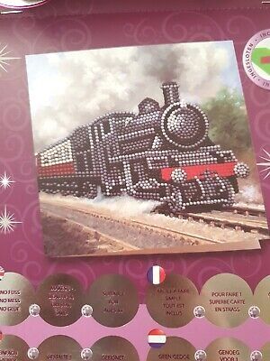 Brandunit diamantschilderij - kaart met stoomlocomotief