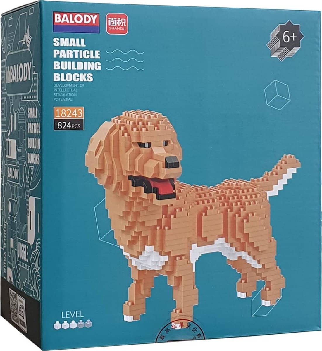Balody golden retriever hond met nanoblocks mini lego bouwstenen 824 onderdelen