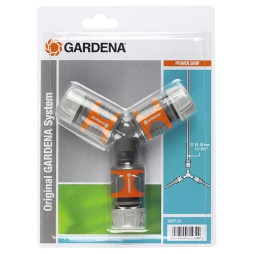 Gardena 3-wegset 13 mm 1 2 (1 2 ) slangstuk (grijs oranje, 18287-20)