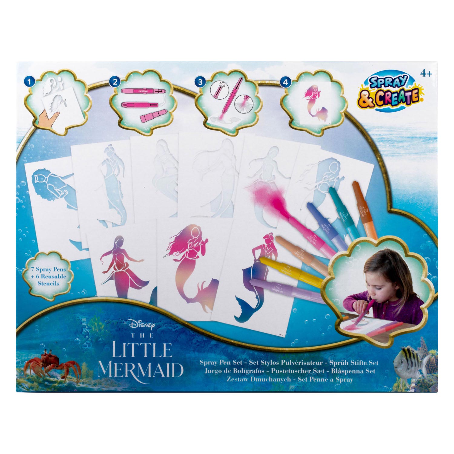 De kleine zeemeermin Blaaspennen-set