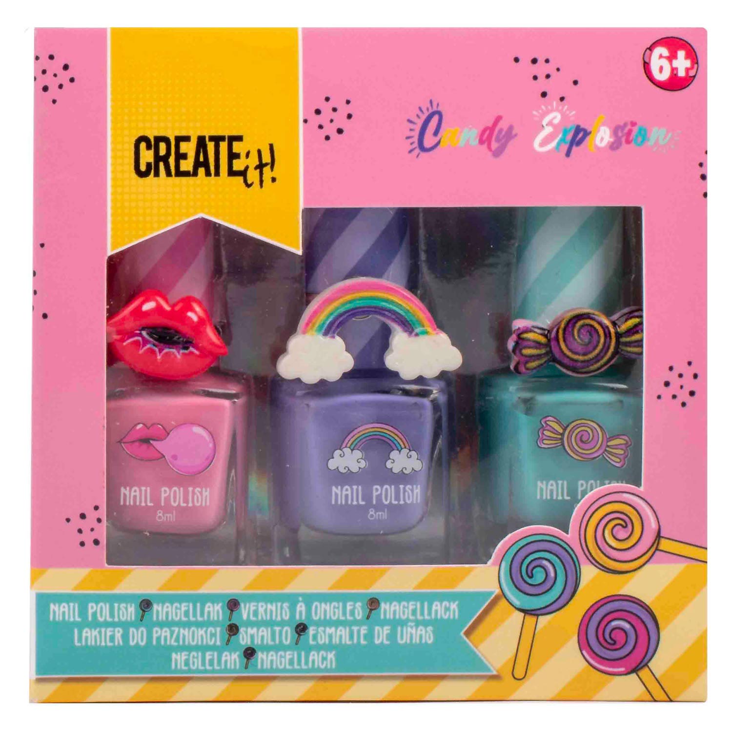 Maak het! Candy Explosion nagellak, 3st.