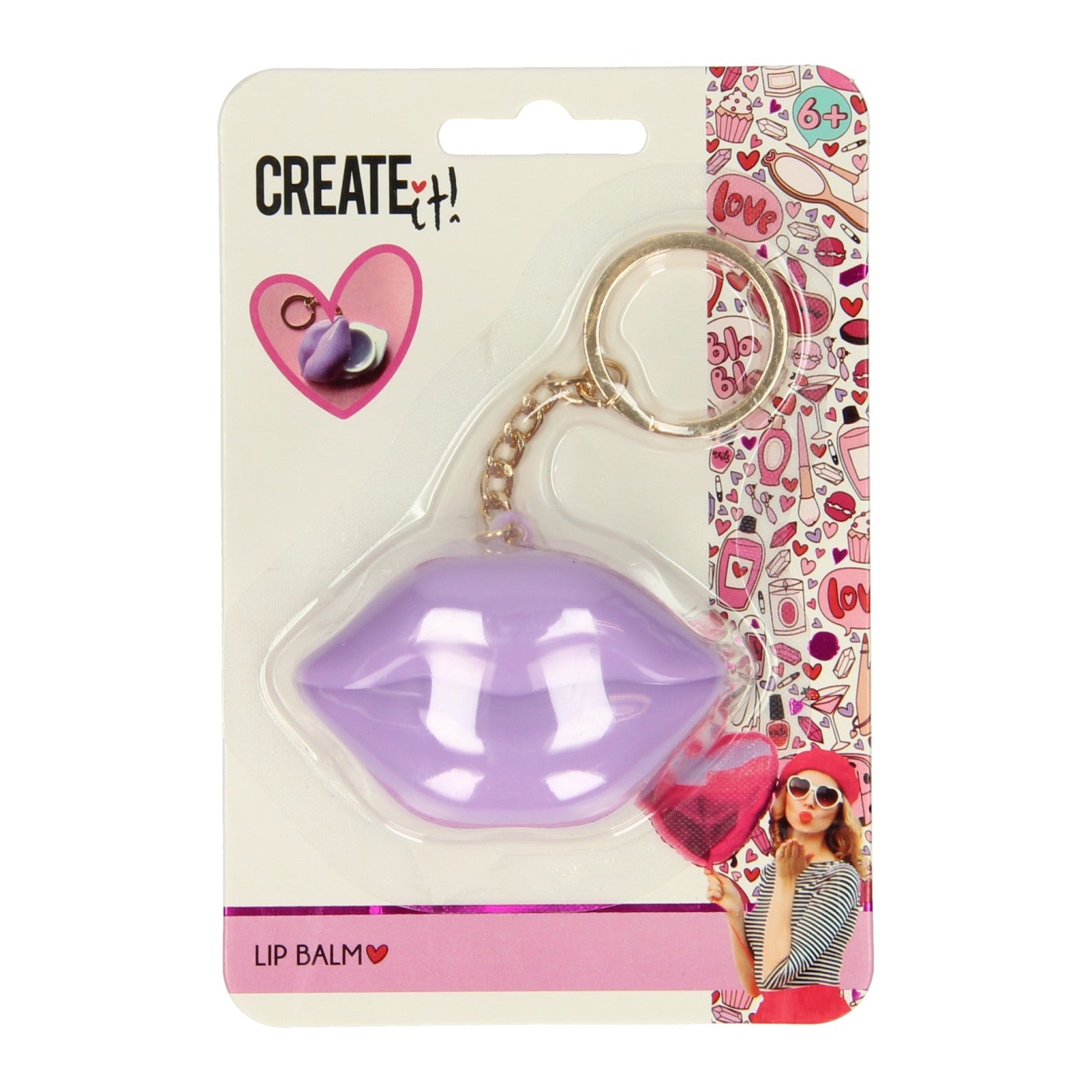 Creëer het! hart lippenbalsem sleutelhanger