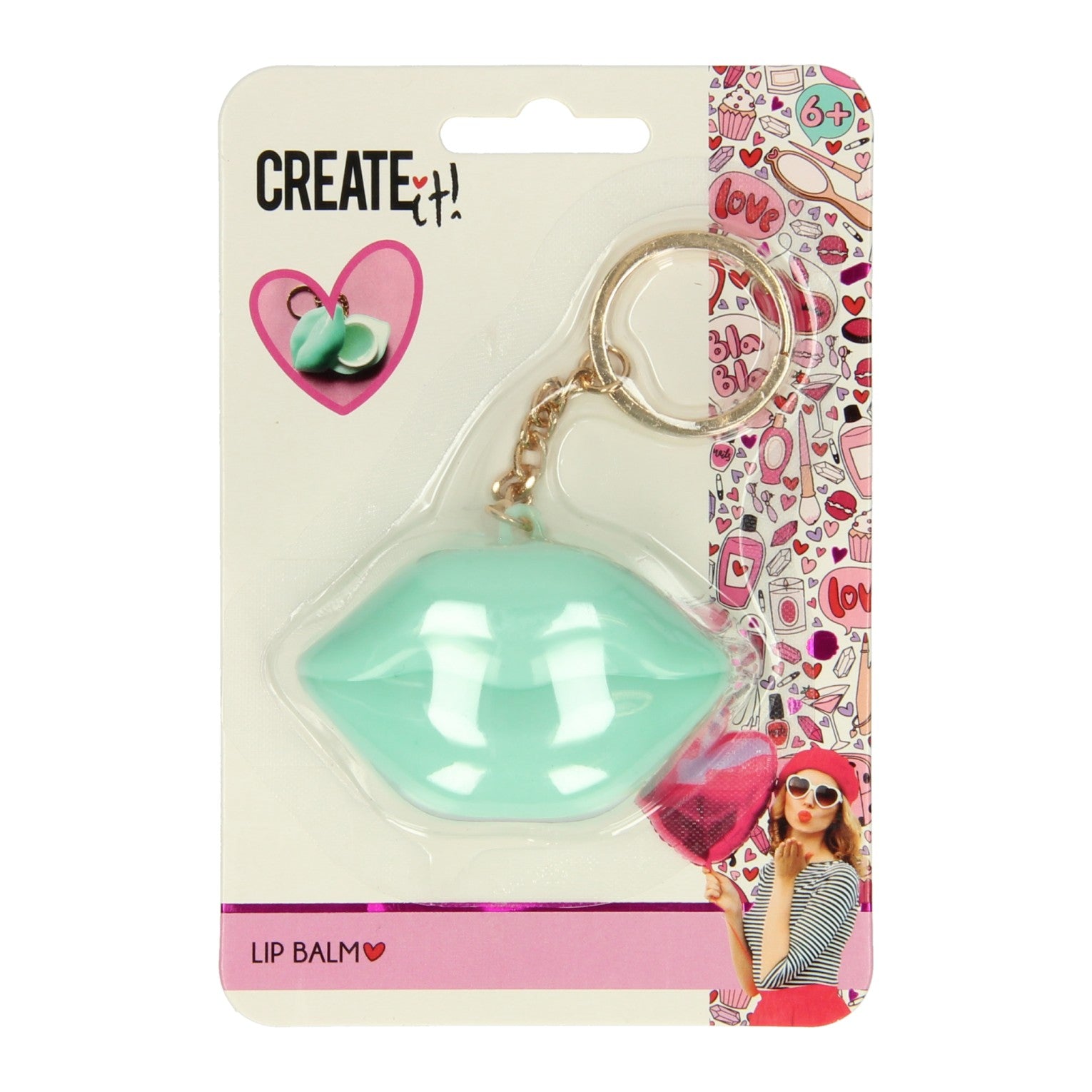 Creëer het! hart lippenbalsem sleutelhanger