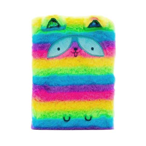 Canenco cutie crew pluche notitieboek regenboog