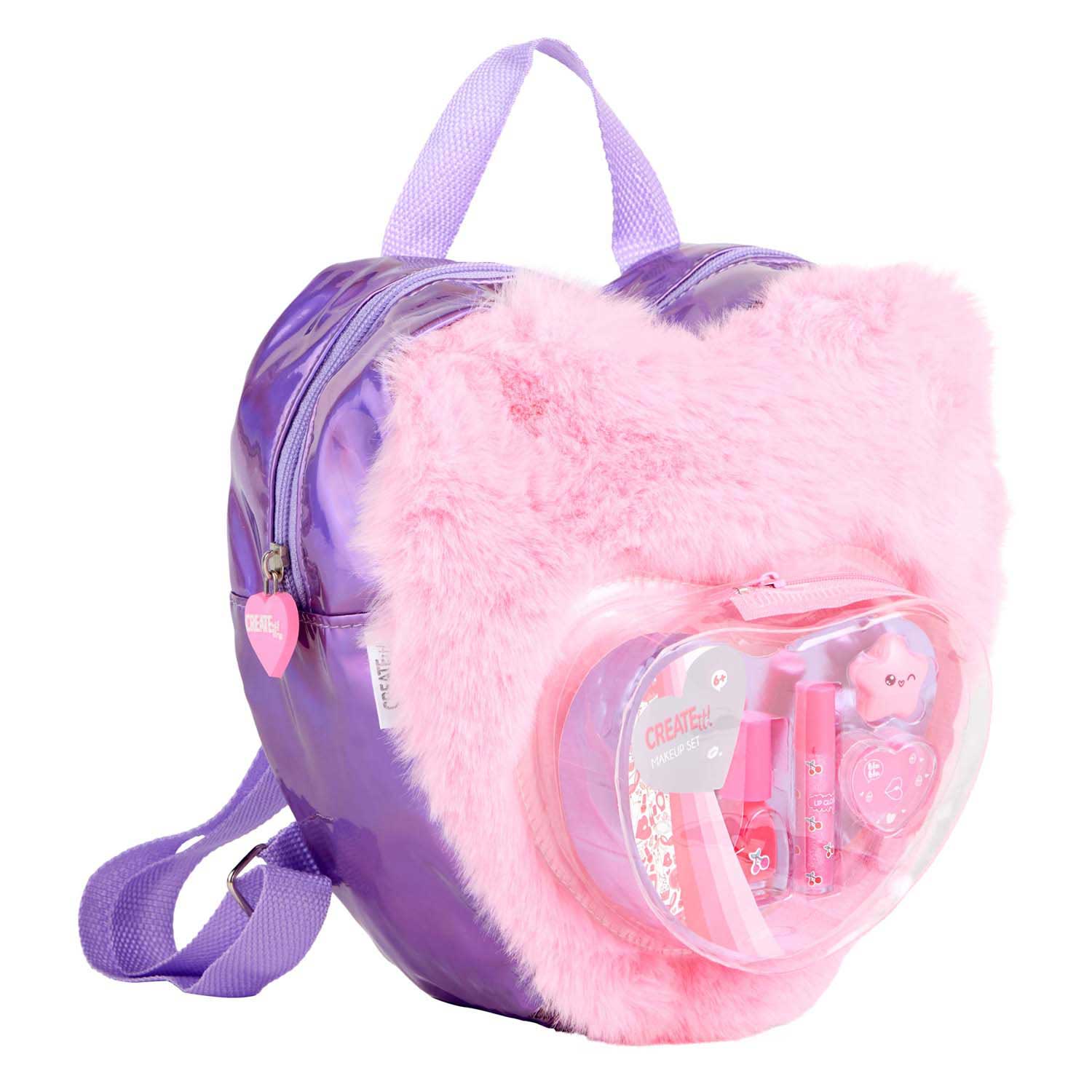 Canenco create it! beauty make-up set in fluffy rugtas love roze