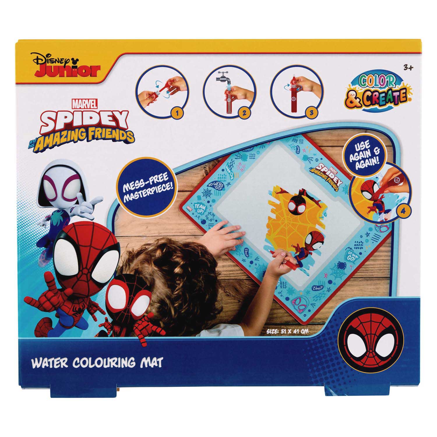 Canenco spidey waterkleuren speelmat, 51x41cm