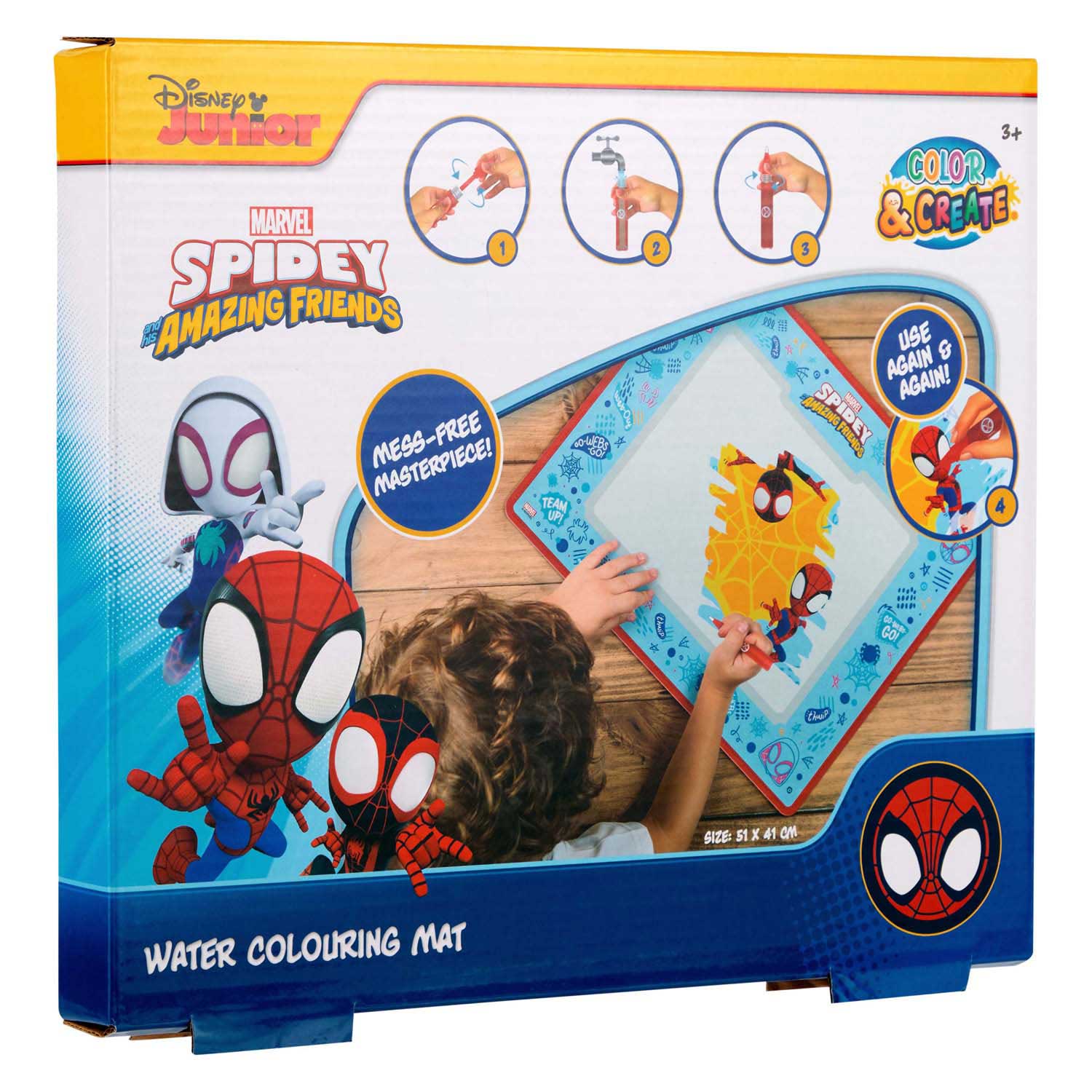 Canenco spidey waterkleuren speelmat, 51x41cm