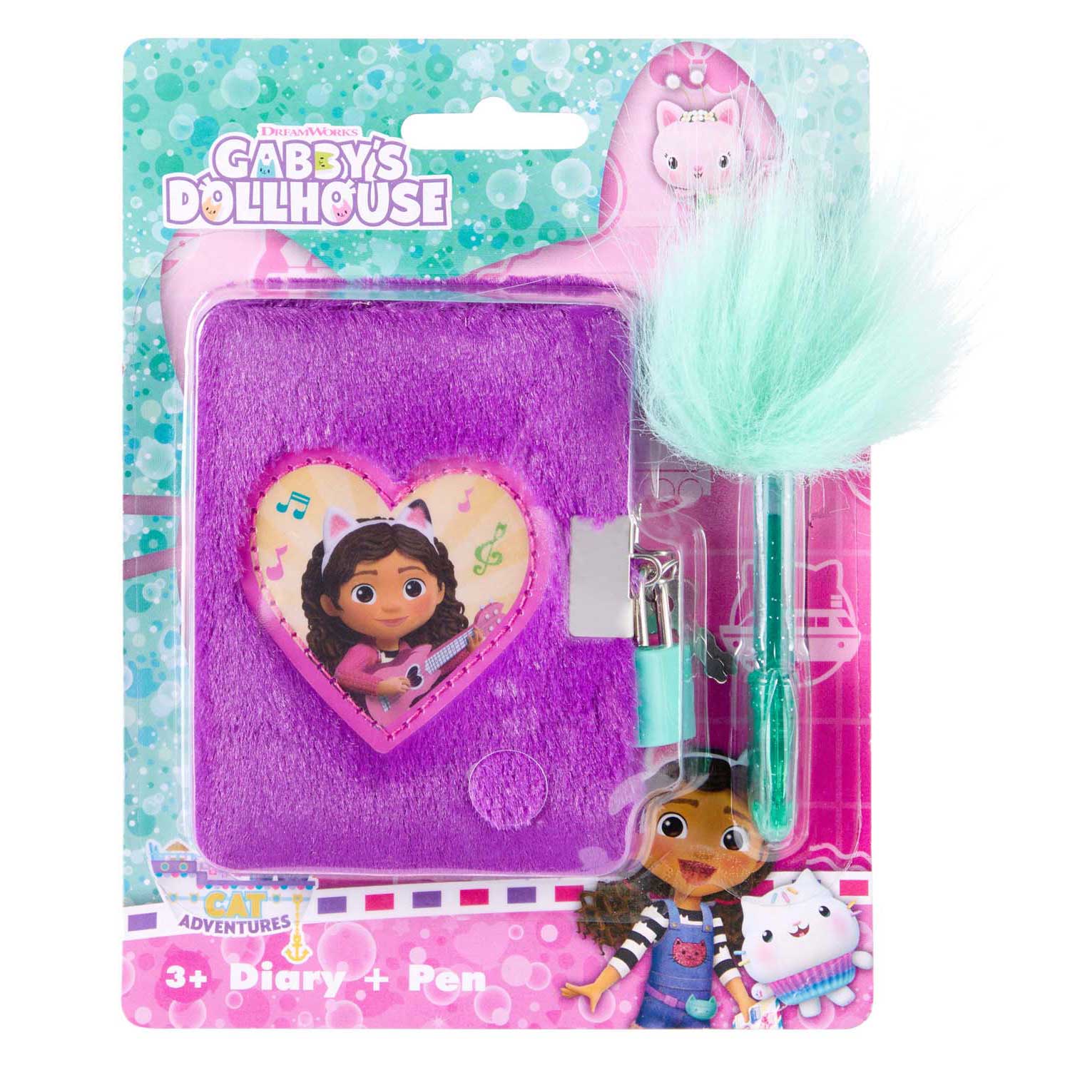 Canenco gabby's poppenhuis pluche dagboek met pluche pen