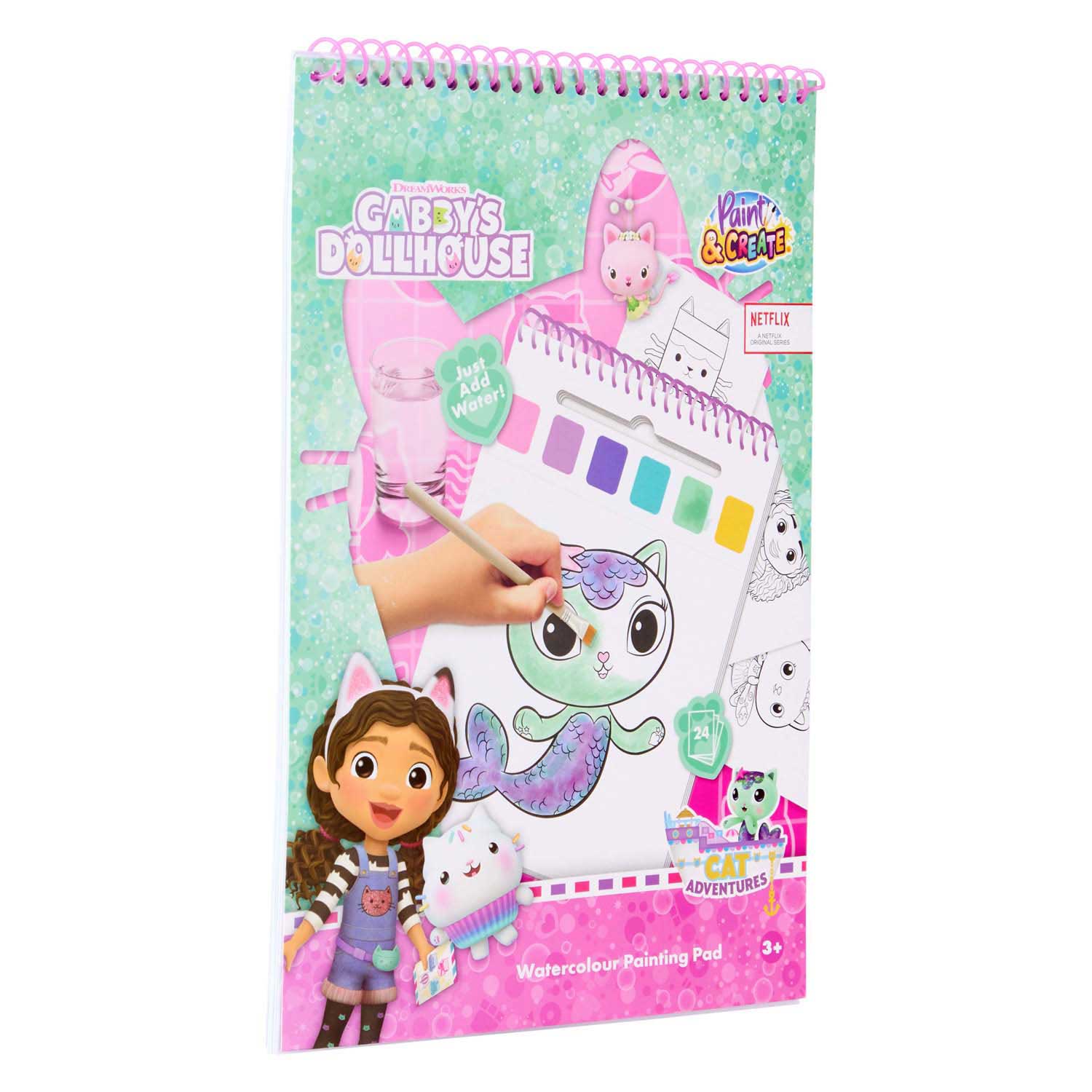 Canenco gabby's dollhouse water verfset boek - incl kwast