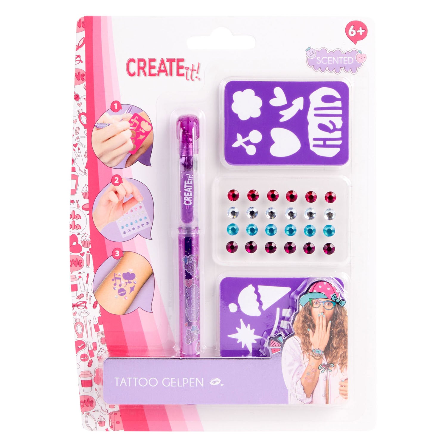 Create it! tattoo geurpen met diamanten en sjablonen