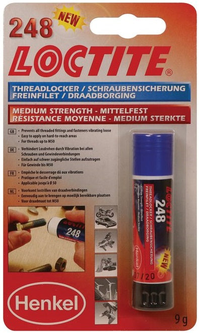 Loctite Draadborging 248 medium sterkte 9ml blauw