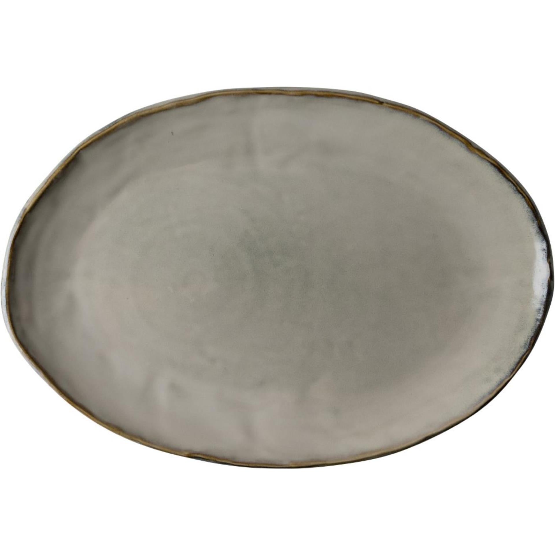 Dutch rose ovale schaal creme 40x28cm