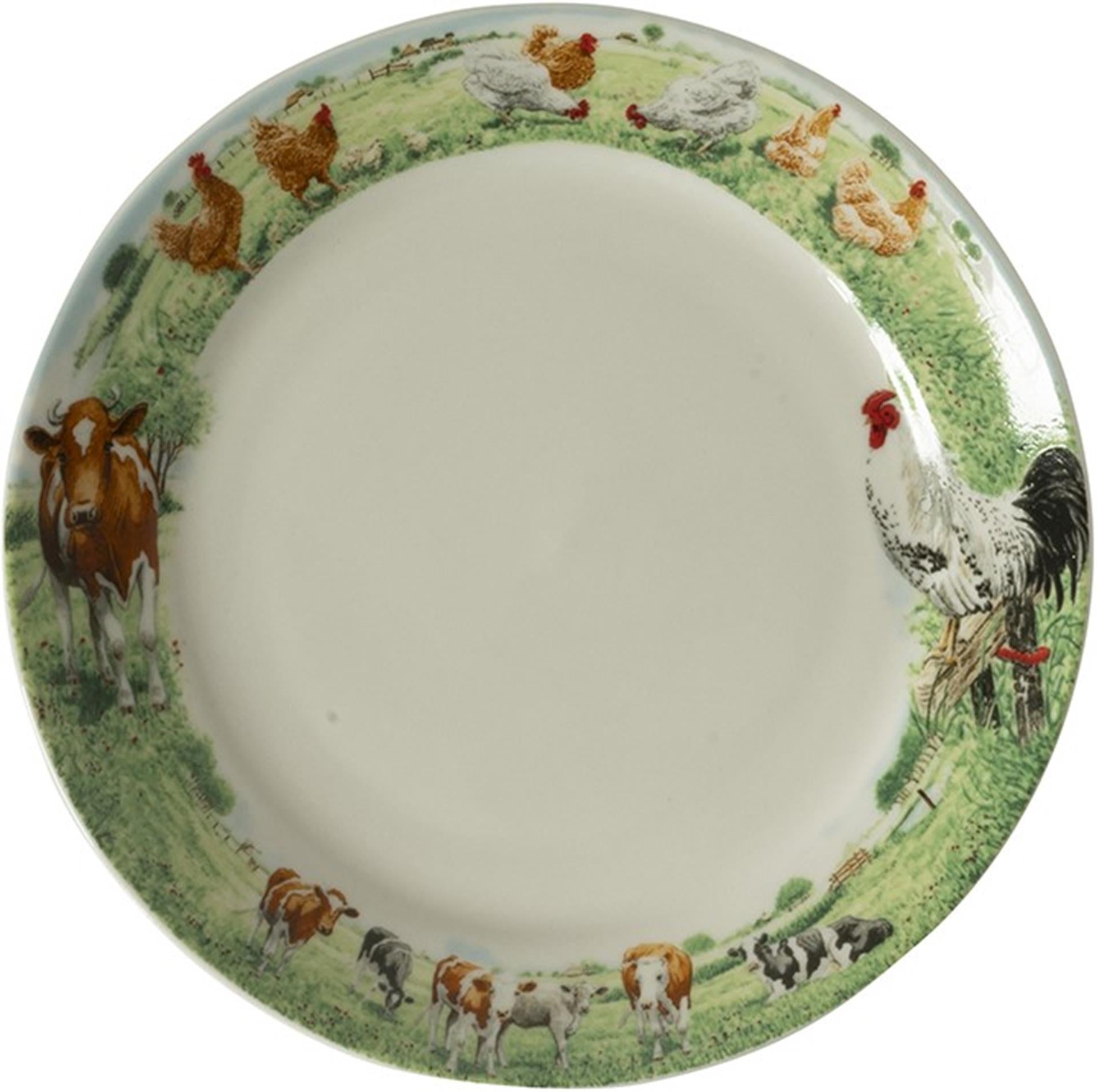 Wiebe van der zee wiebe's farm bord koe kip ø18cm doos a 6 stuks porselein