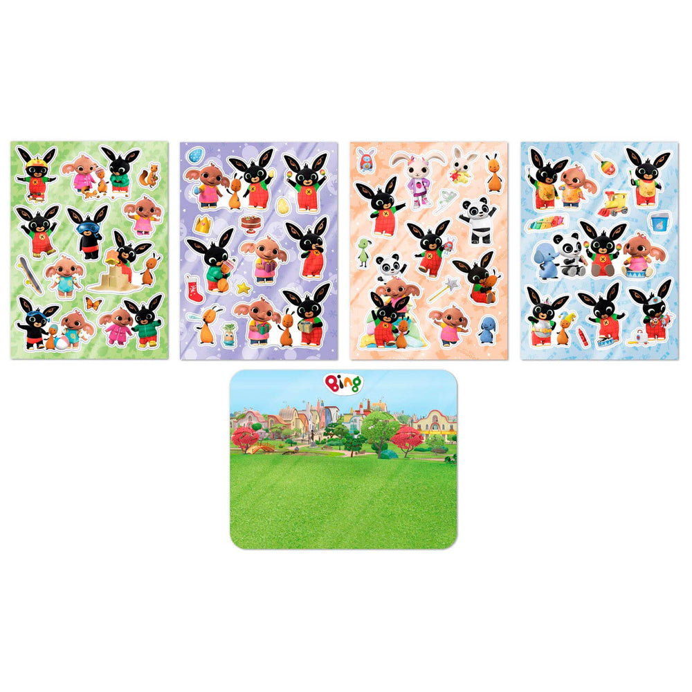 Totum bing raamstickers, niet permanente verplaatsbare stickers met speelachtergrond - educatief speelgoed junior vanaf 3 jaar - bambolino toys