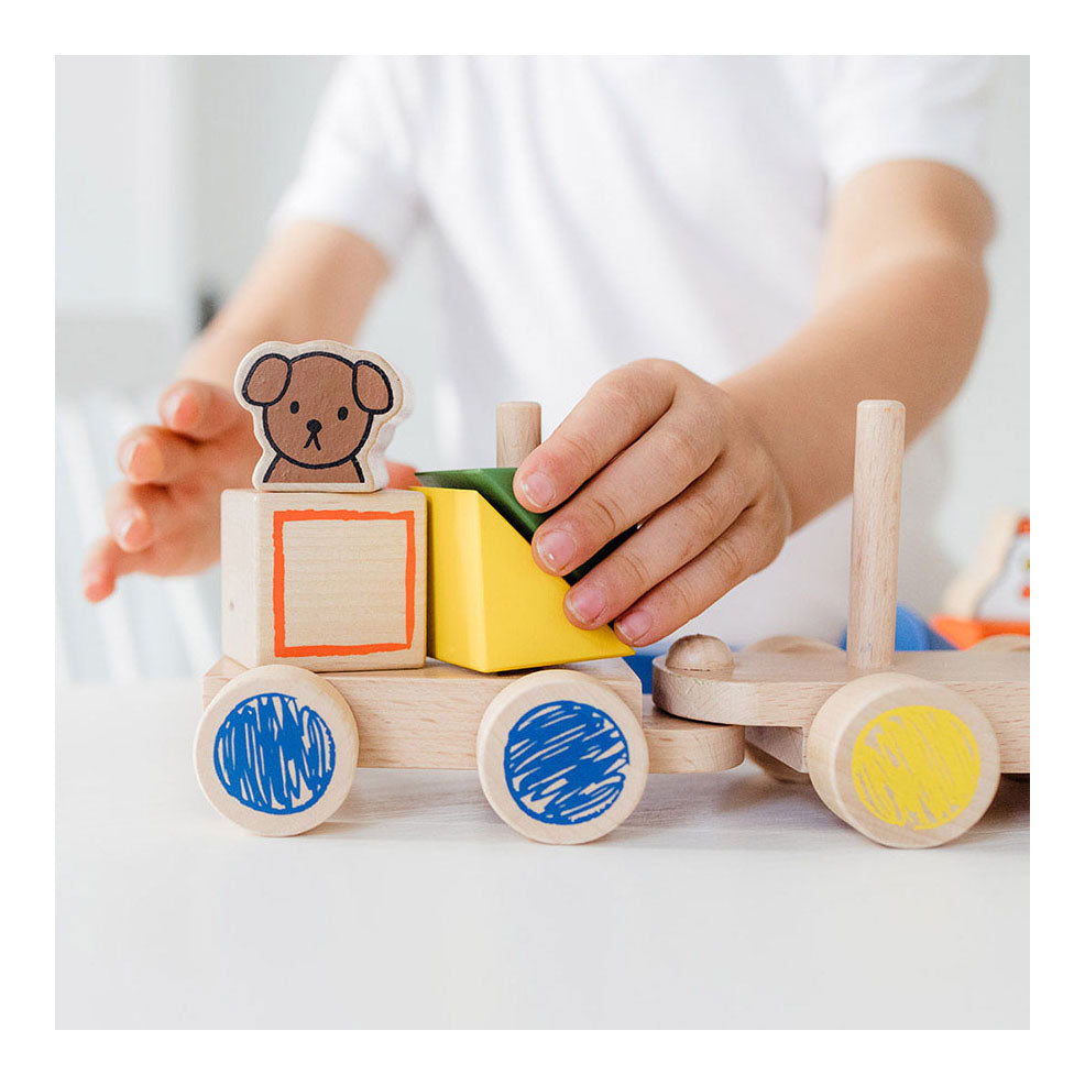 Bambolino Miffy wooden toy block train, train with blocks - toddler preschool educational toy - from 1.5 years - toys gift tip