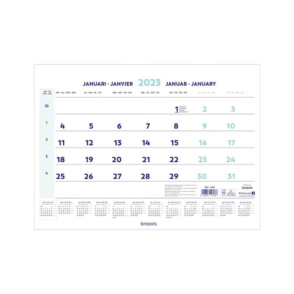 Brepols maandkalender 2026 46x31cm