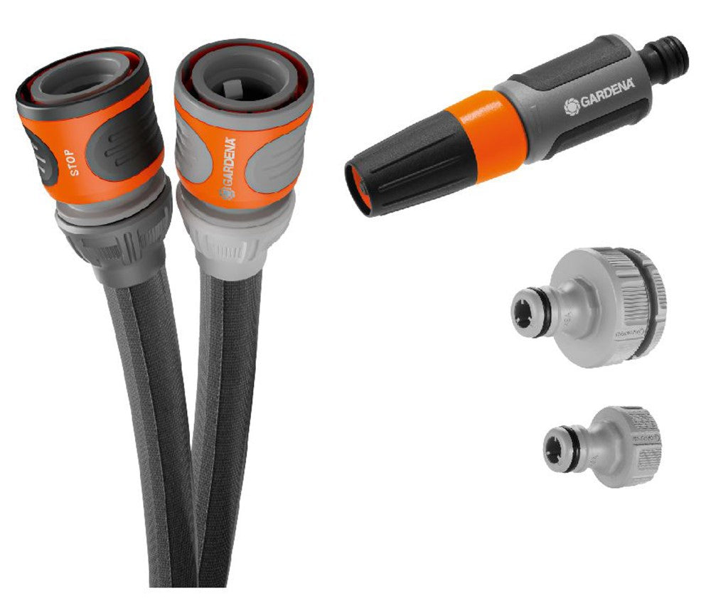 Gardena textielslang liano life 20 m set (donkergrijs oranje)