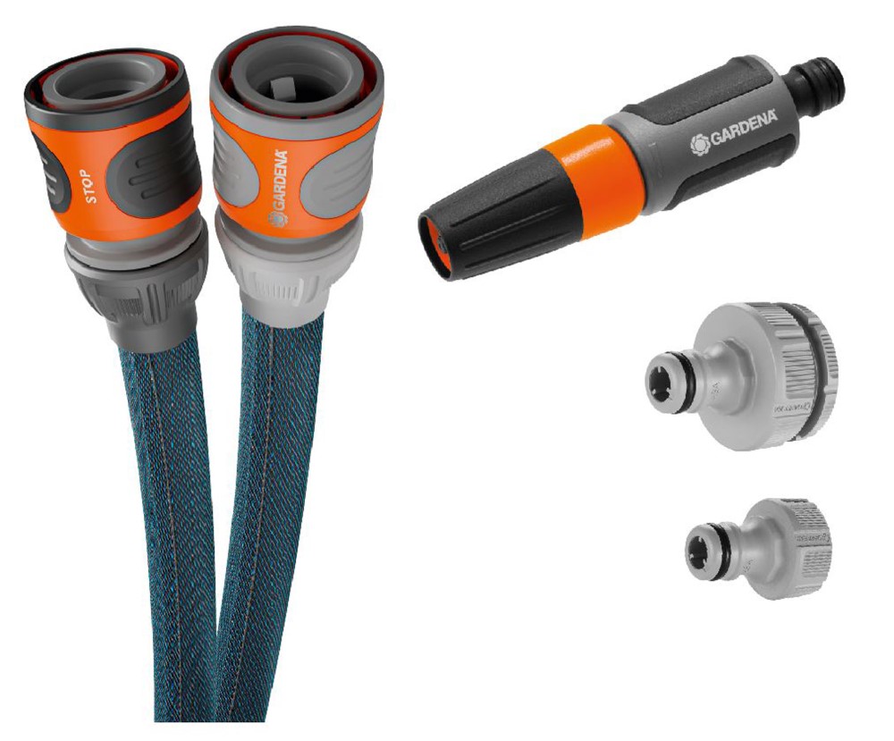 Gardena textielslang liano xtreme 25 m set (donkergrijs oranje)