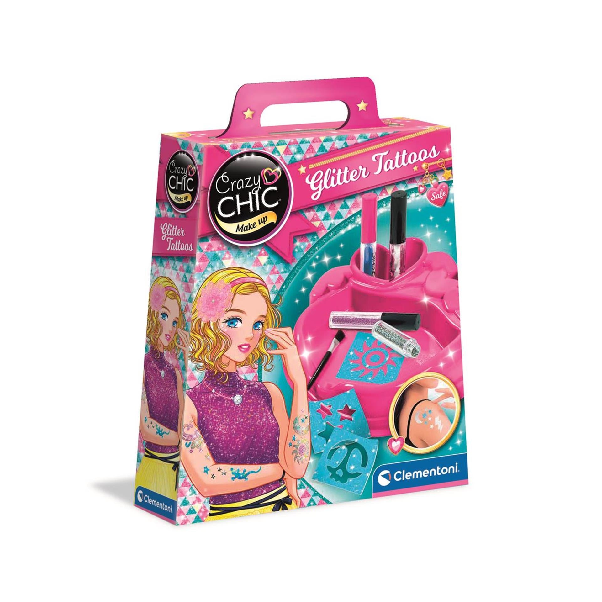 Clementoni crazy chic glitter tattoos maken