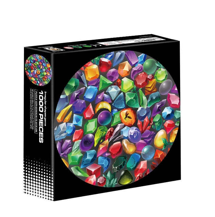 Intro puzzel rond - kleurrijke edelstenen - 1000 stukjes