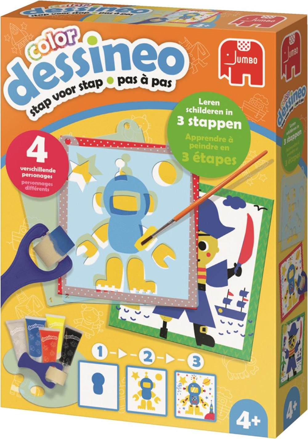 Jumbo dessineo schilderen met sjablonen personages