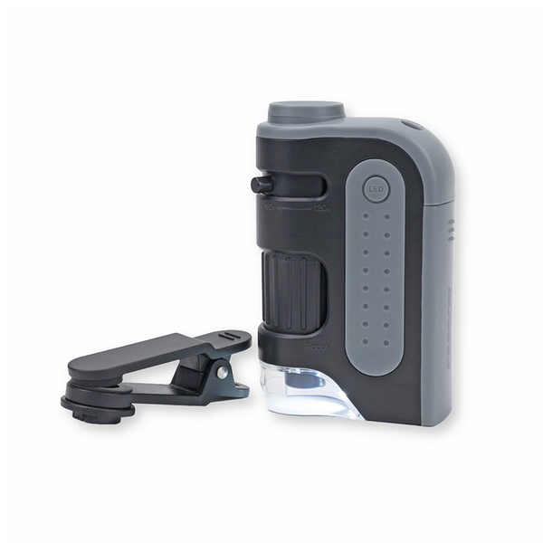 Carson MM-350 MicroBrite Plus 60-120x Handheld Microscope with Smartphone Adapter