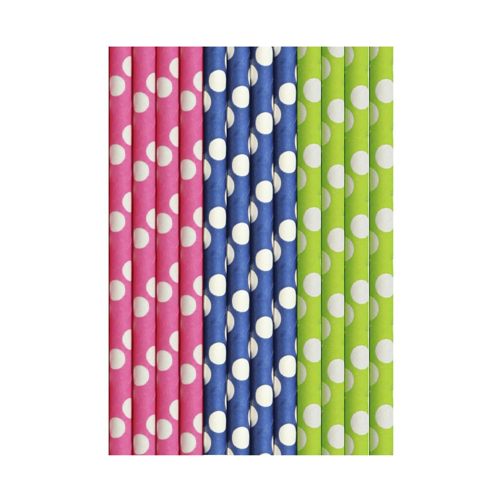 Duni papieren rietjes cocktail dots 25st