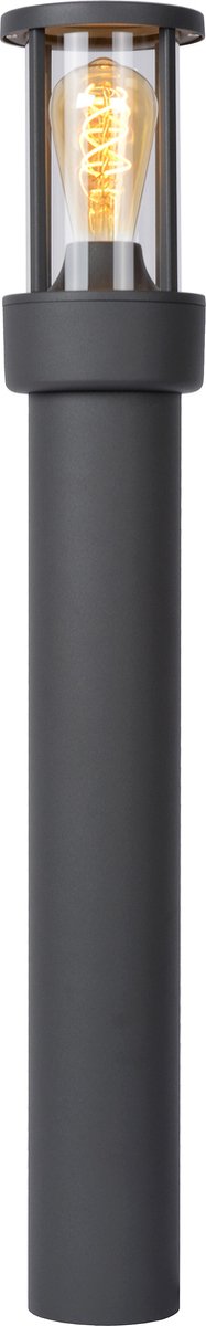 Lucide lori - sokkellamp - 1xe27 - ip44 - dag nacht sensor - antraciet