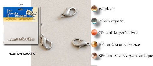 Darice vaessen creative • sluiting 10mm 12pcs silver