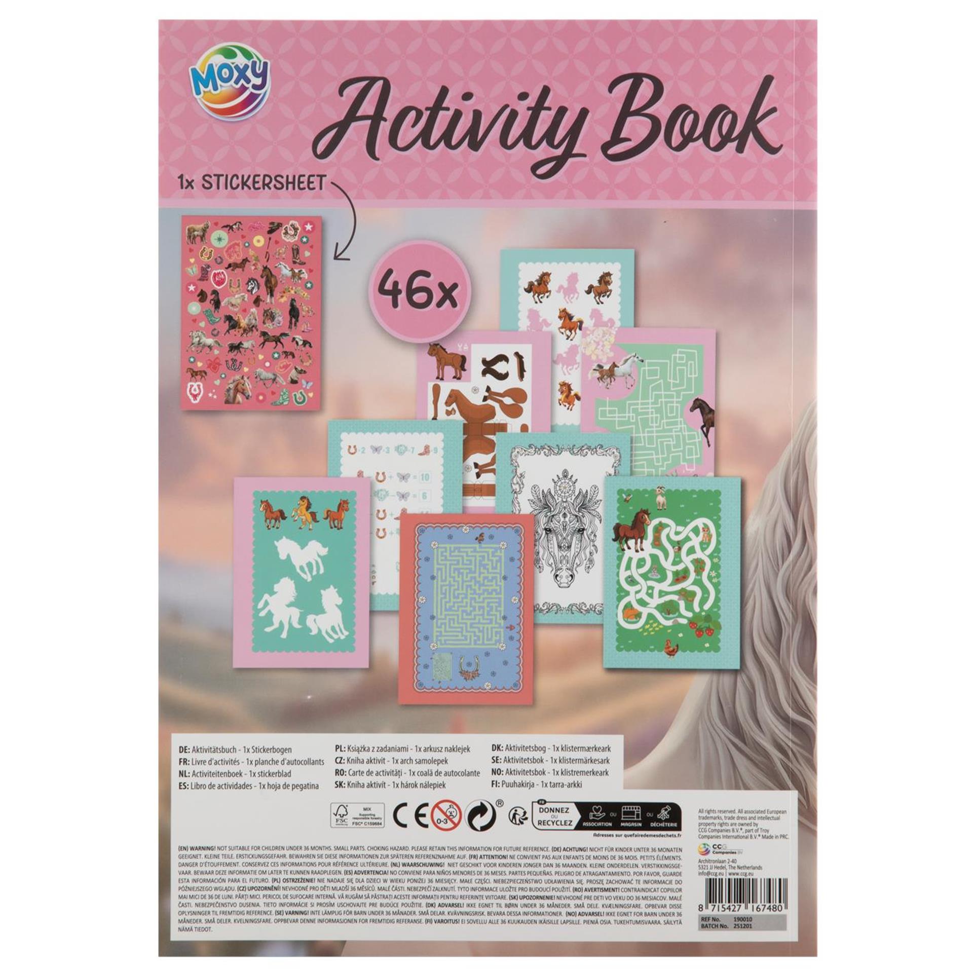 Moxy horses activiteitenboek met stickers a4 24 pagina's 29,7x21cm