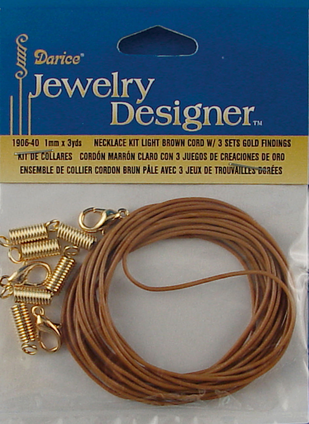 Darice • chain l.brown+clasp 1mm 2.7m.