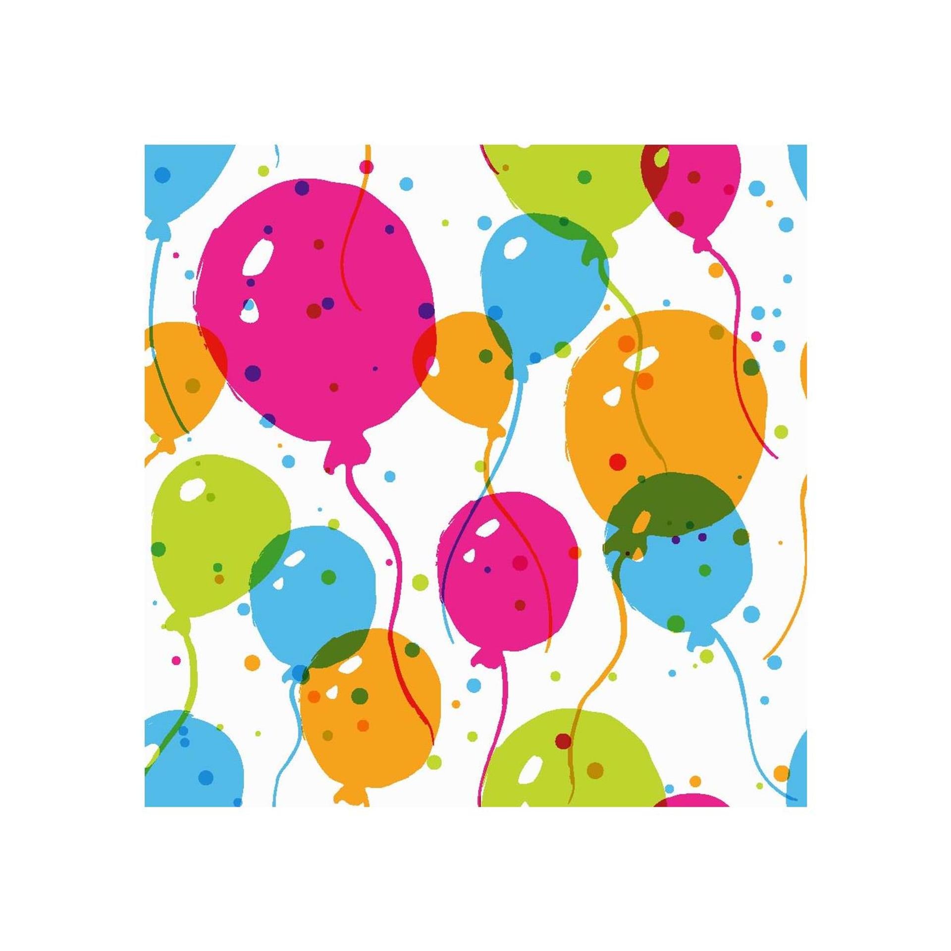 Servetten splash ballonnen 33x33 cm