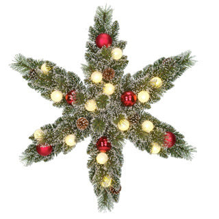 Krans ster groen mat 15l tips 96 timer - h15xd60cm